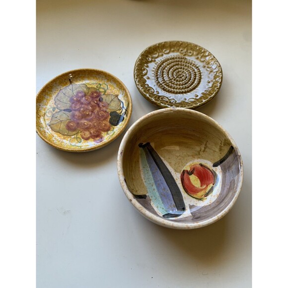 Vintage Mediterranean Serving Dishes Small Dipping Bowls Set Of 3 - Picture 1 of 10